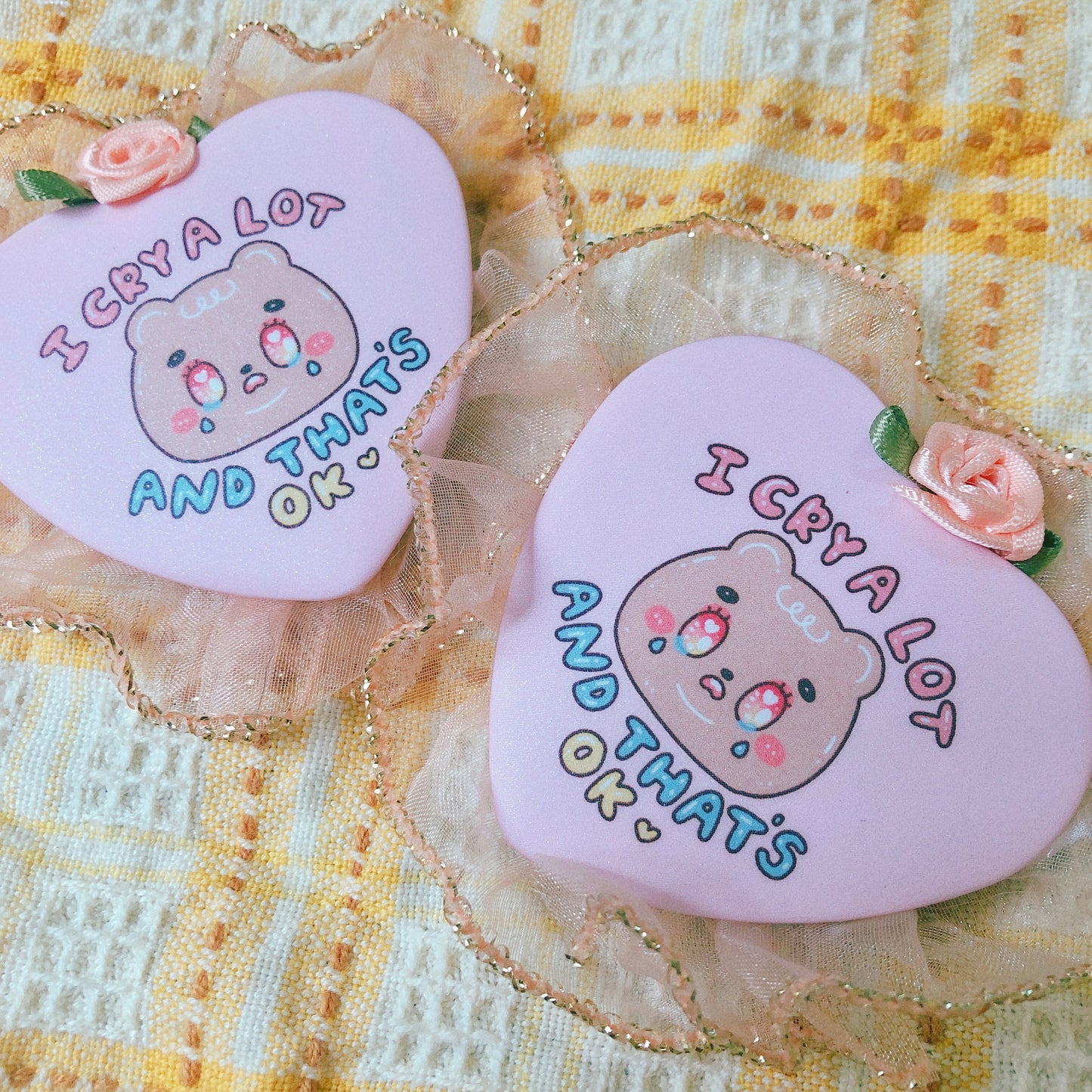 Pretty Pins - I cry a lot- Heart Button Pin