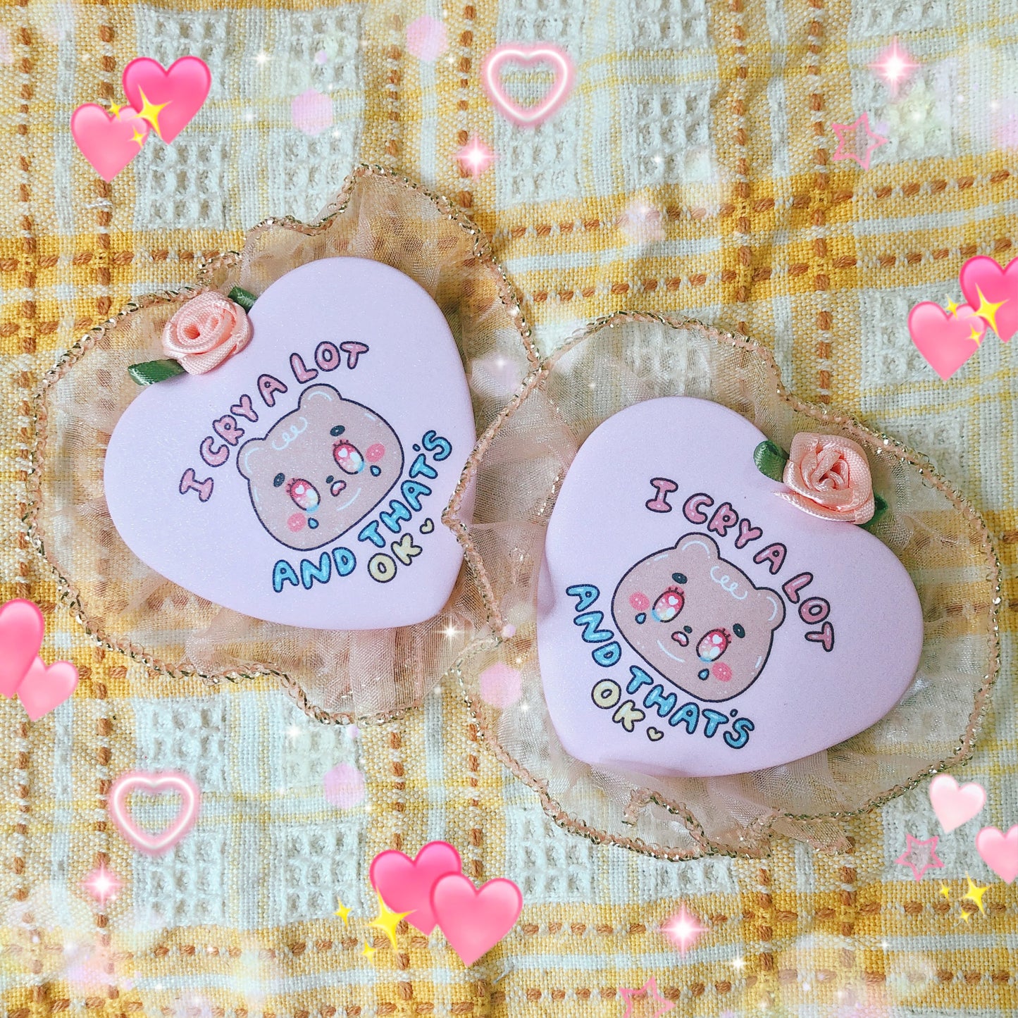 Pretty Pins - I cry a lot- Heart Button Pin