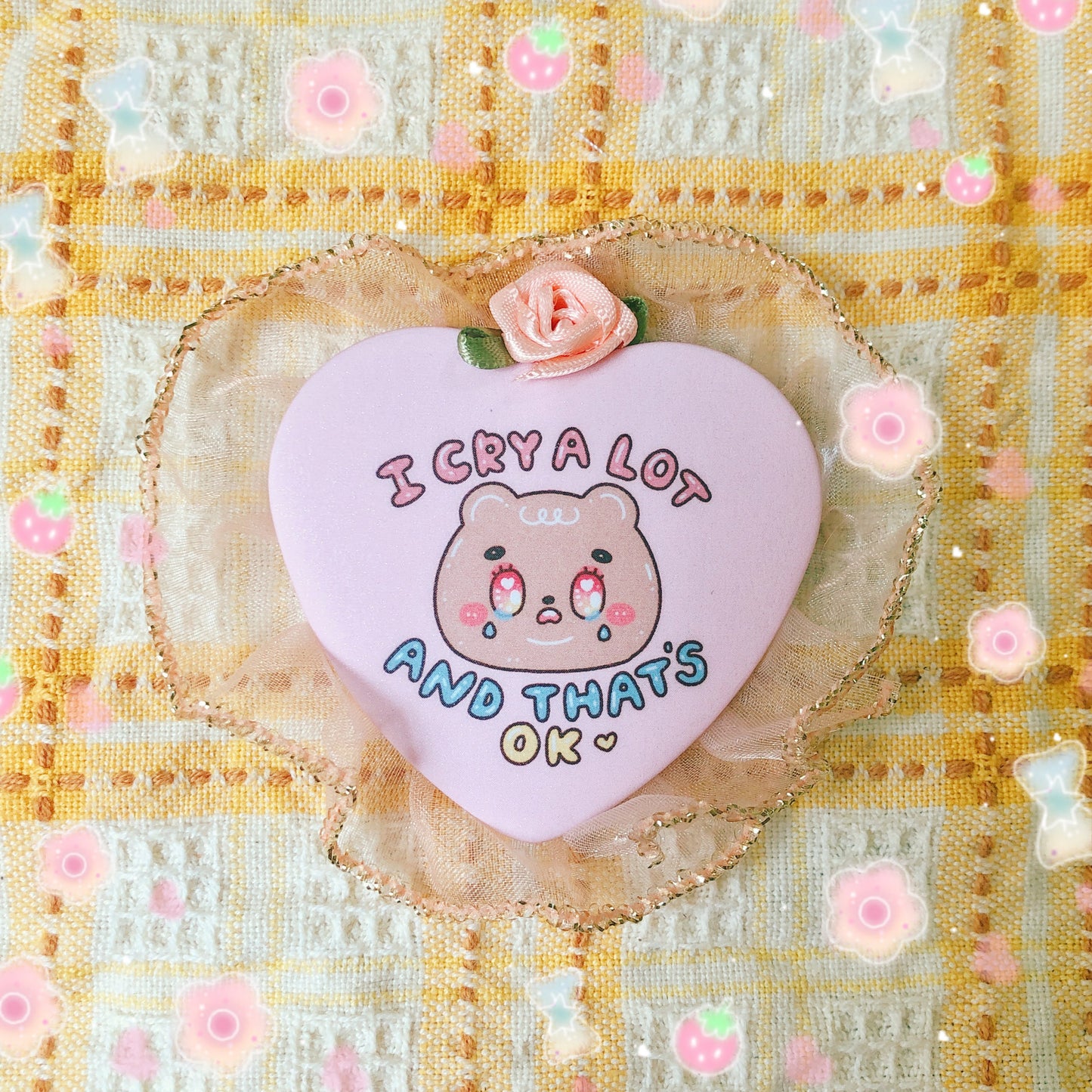 Pretty Pins - I cry a lot- Heart Button Pin