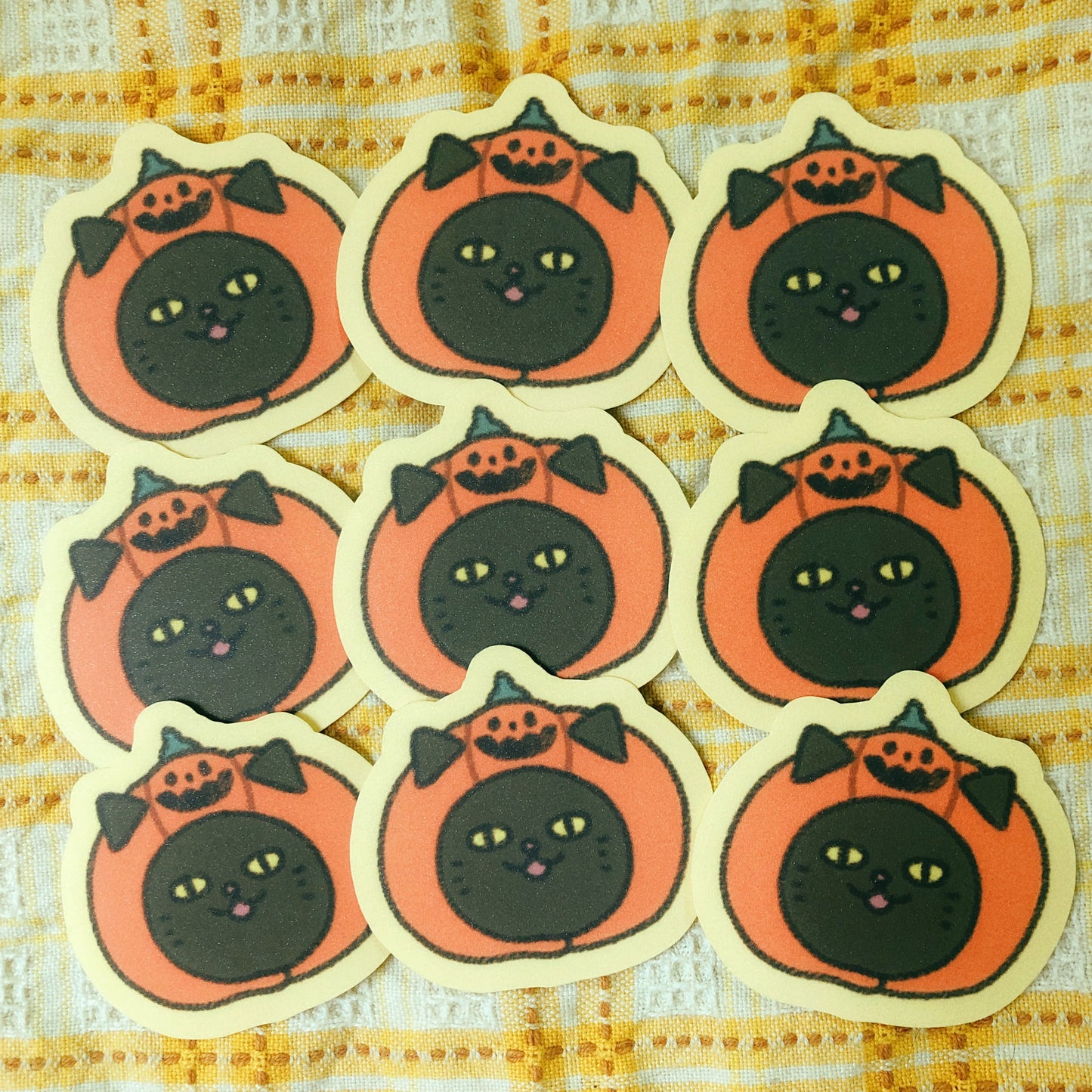 Pumpkin Cat Head - Vinyl Sticker