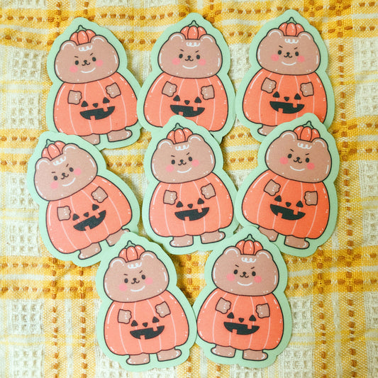 Halloween Costume Pumpkin Cat - Vinyl Sticker