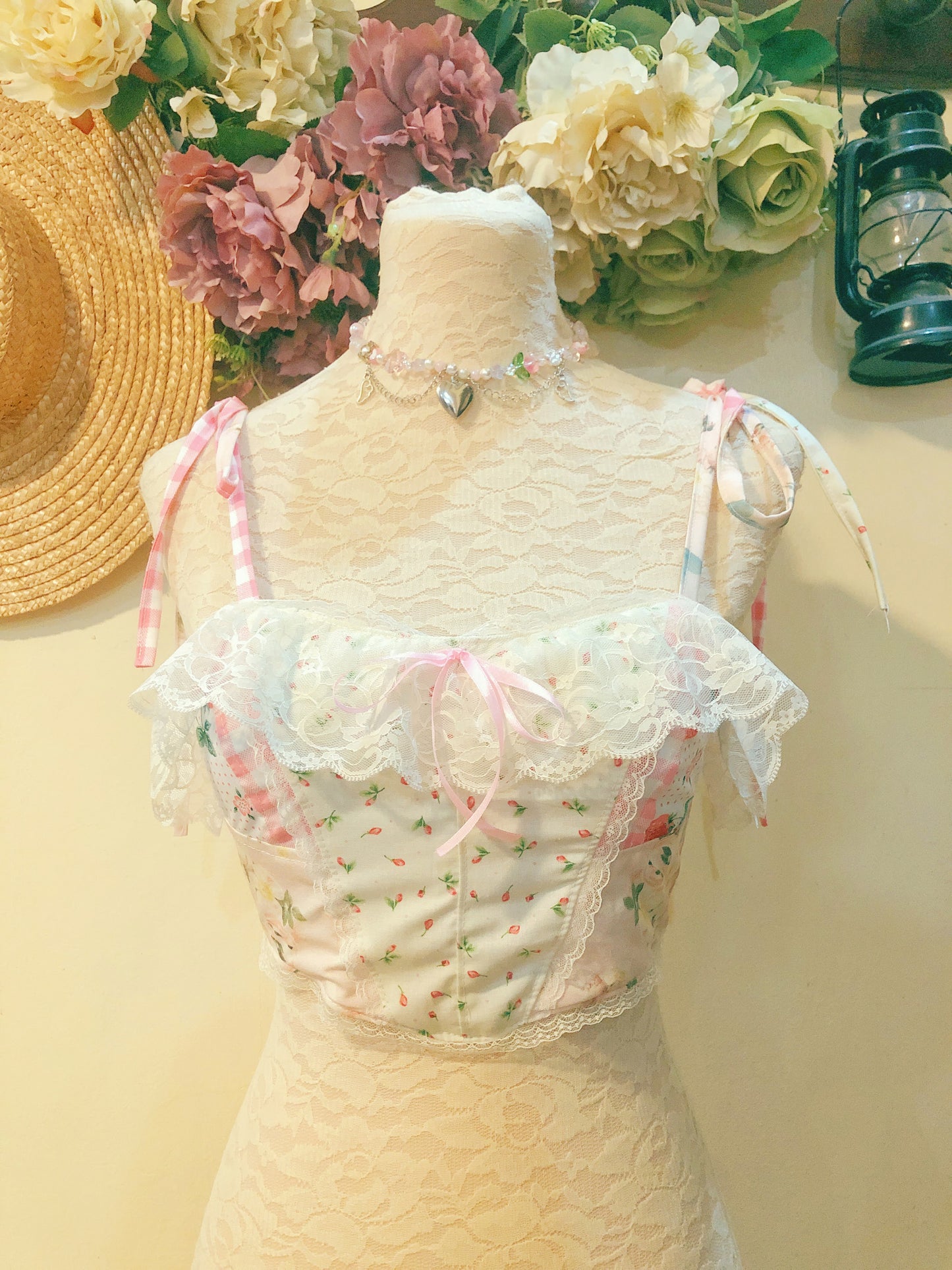 Spring Lace Corset Handmade Top