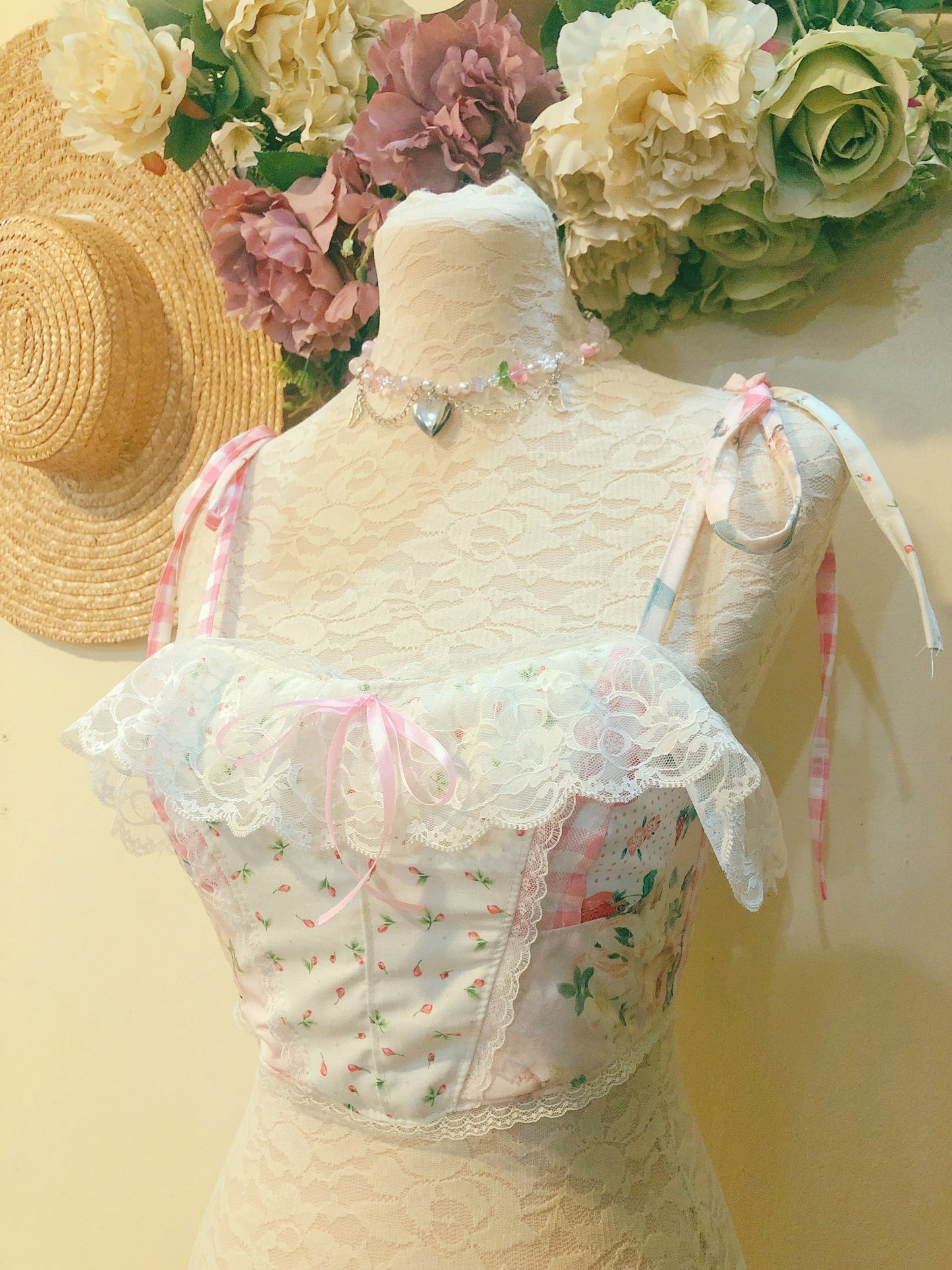 Spring Lace Corset Handmade Top