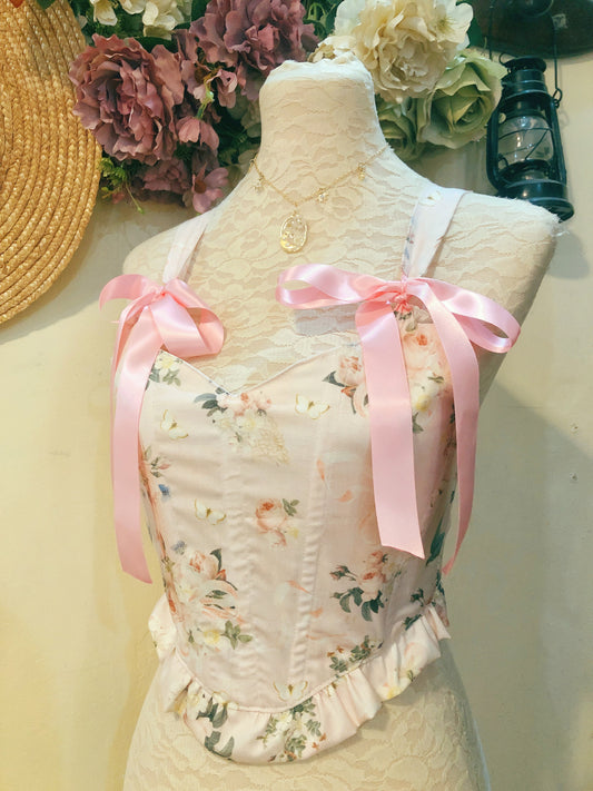 Dove and Roses Corset Handmade Top