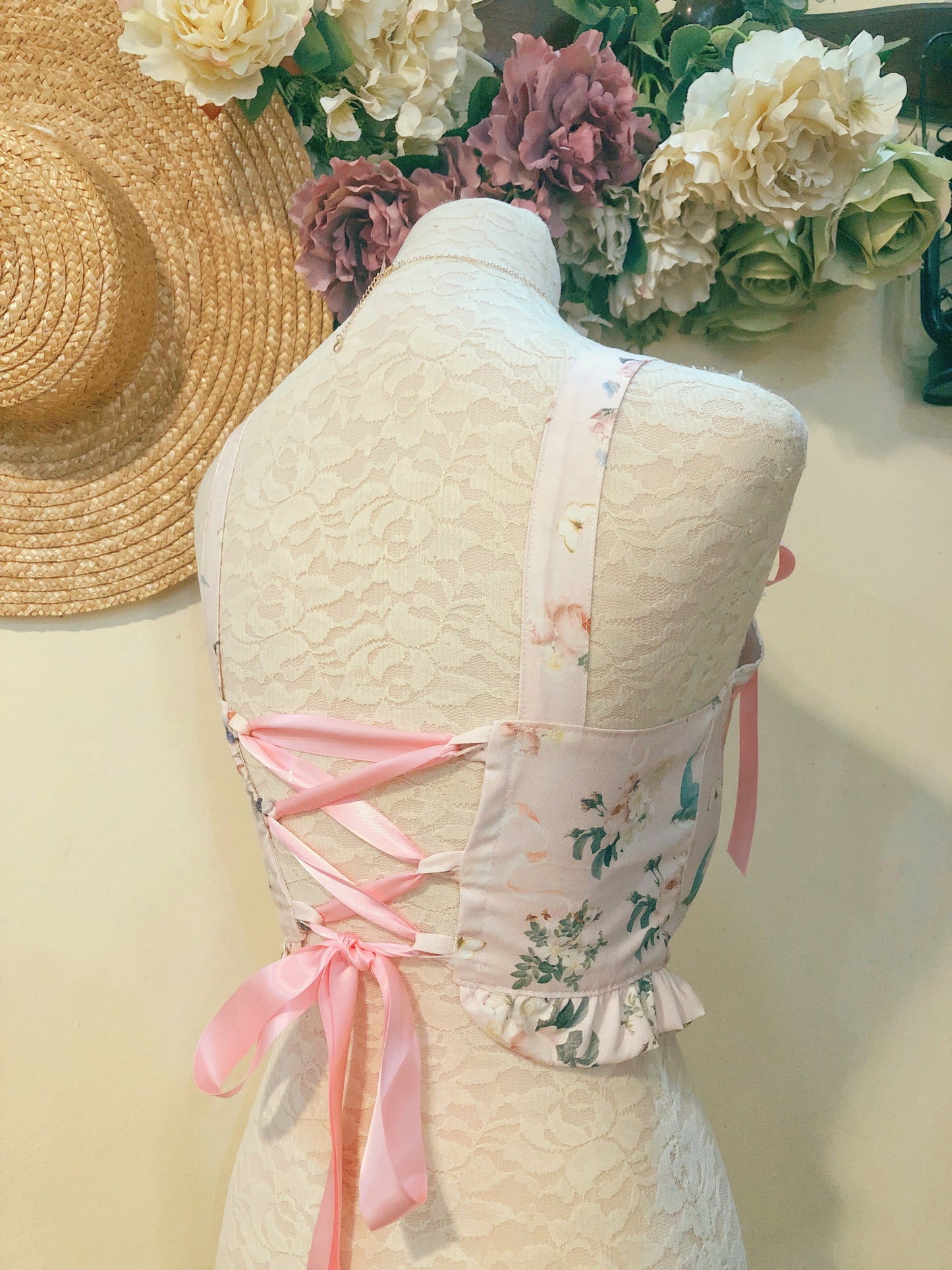 Dove and Roses Corset Handmade Top