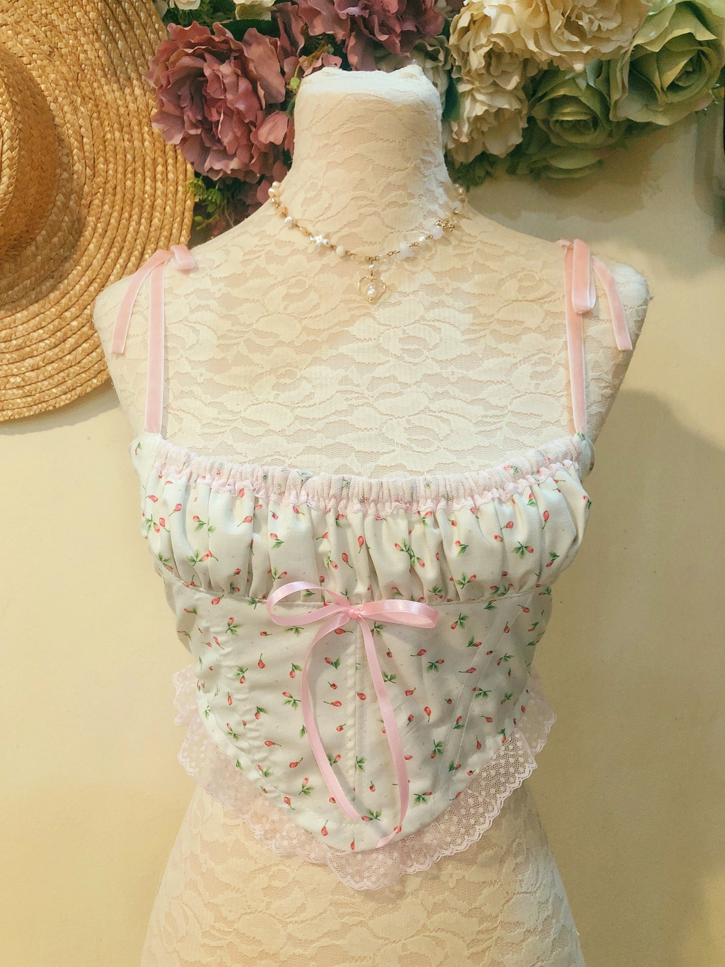 Blooming Milkmaid Corset Handmade Top