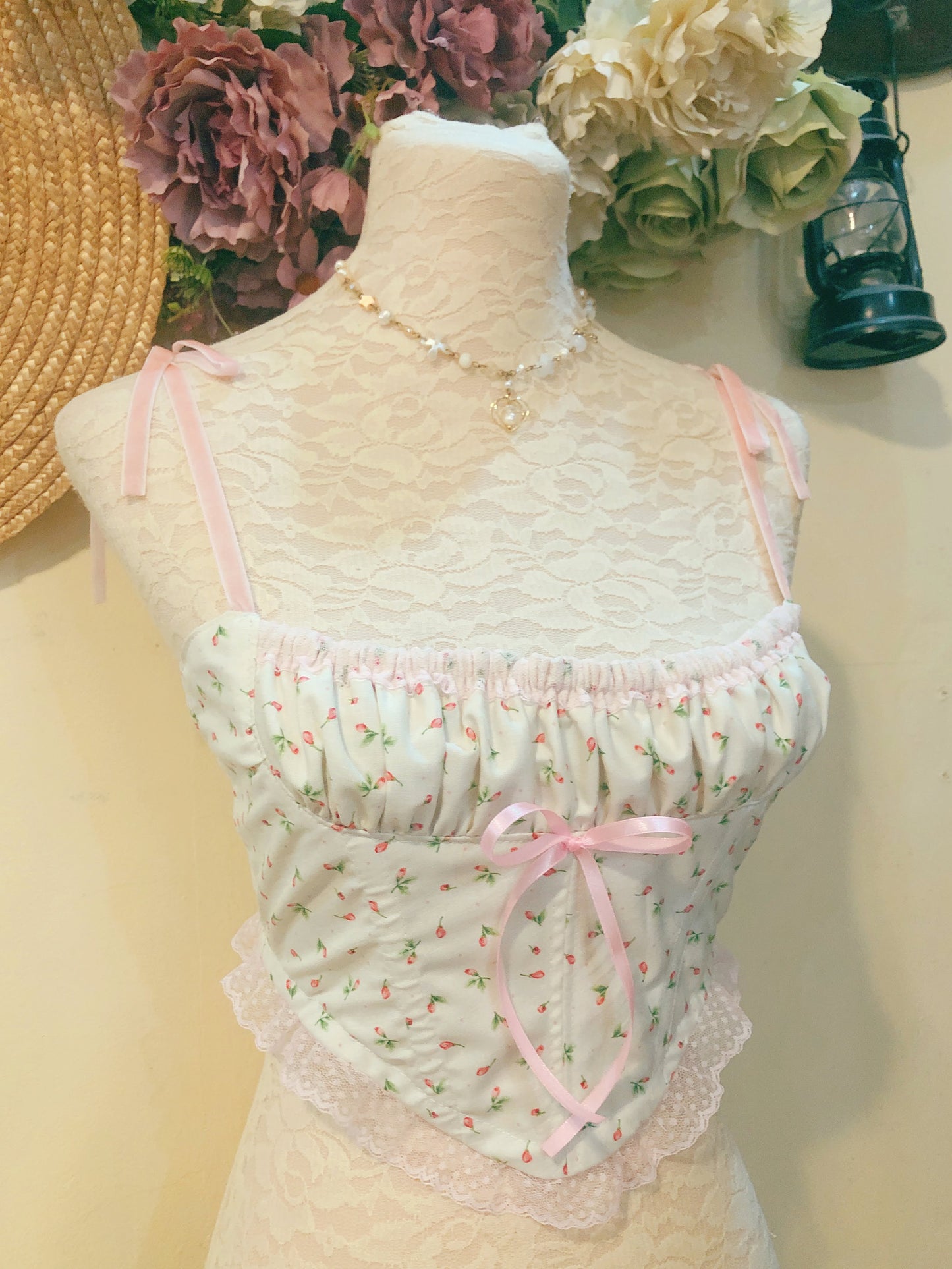 Blooming Milkmaid Corset Handmade Top