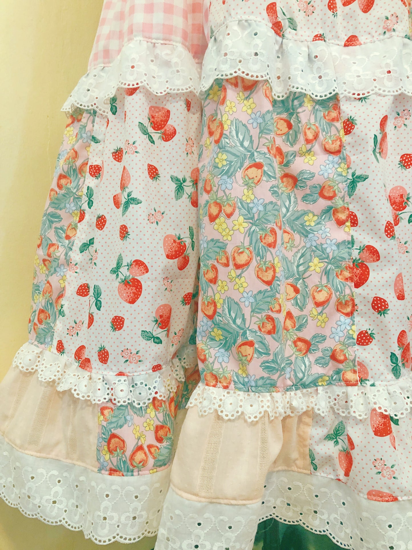 Strawberry Cream Mix Handmade Dress