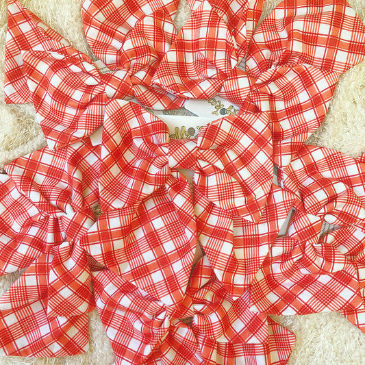 Red Checkered Handmade Ribbon
