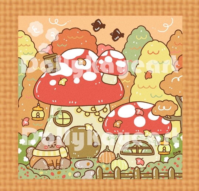 Bonbon in Autumn Art Print