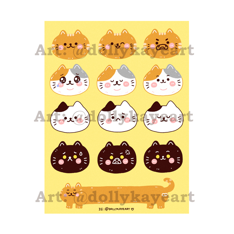 Cute Cats Sticker Sheet