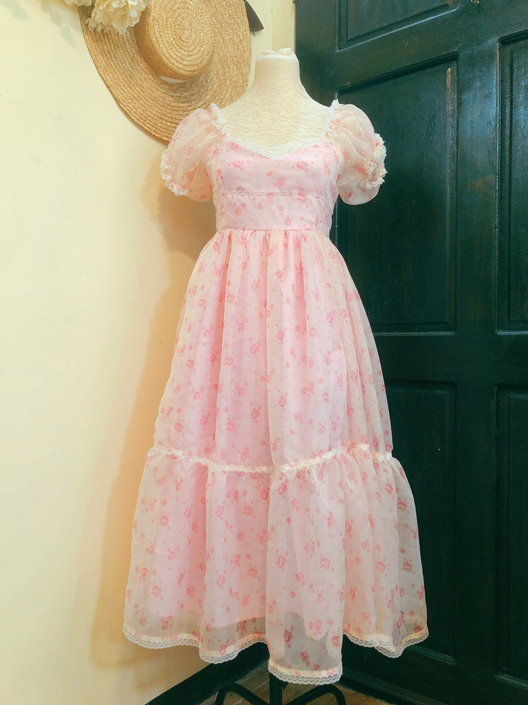 Pink Rose Garden Handmade Dress