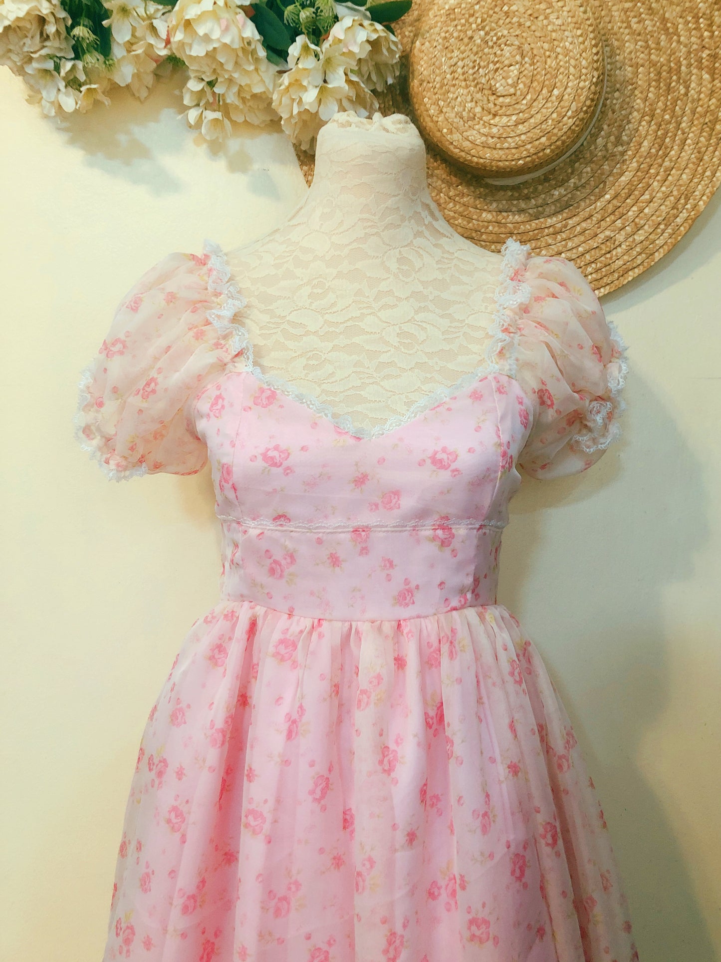 Pink Rose Garden Handmade Dress