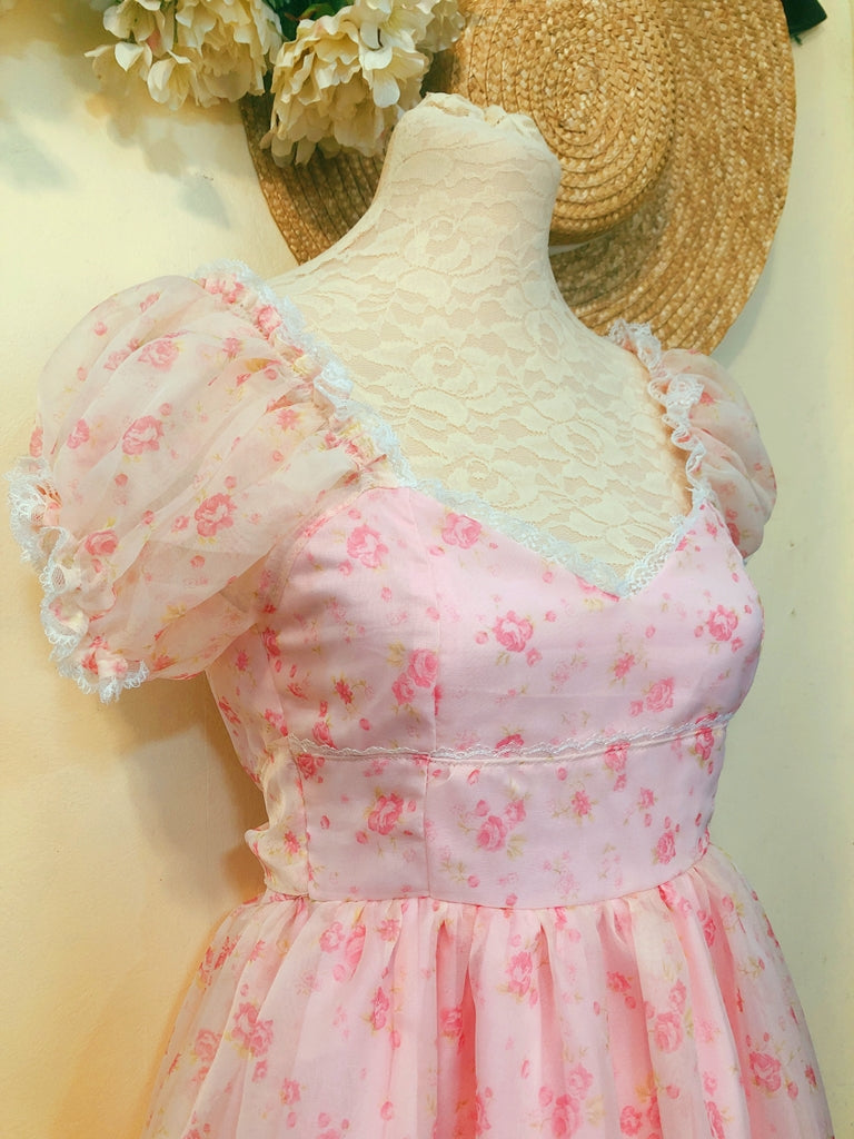 Pink Rose Garden Handmade Dress