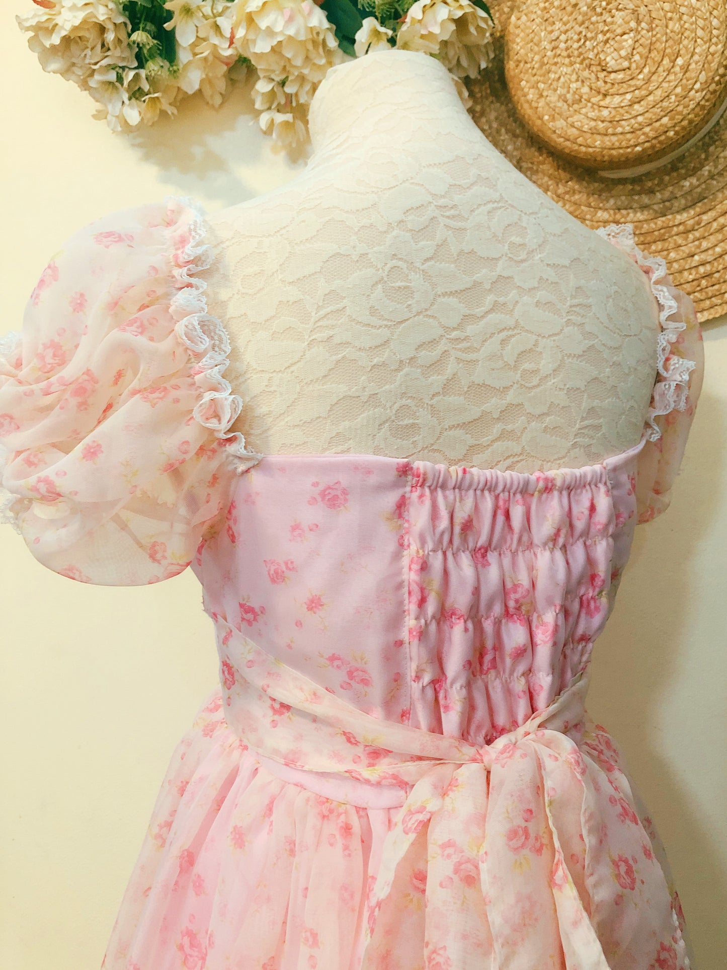 Pink Rose Garden Handmade Dress