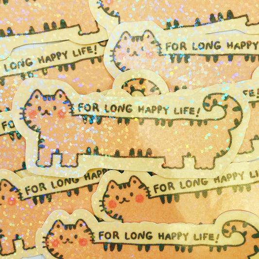 Long Life Long Cat - Vinyl Sticker