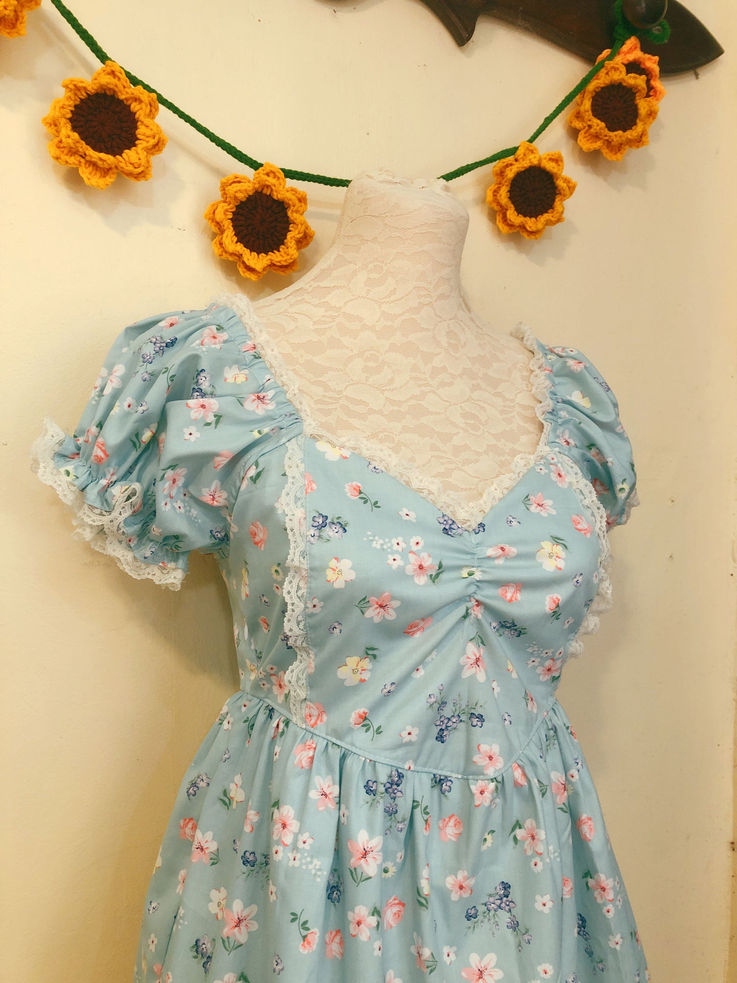 Princess Mint Floral Handmade Dress