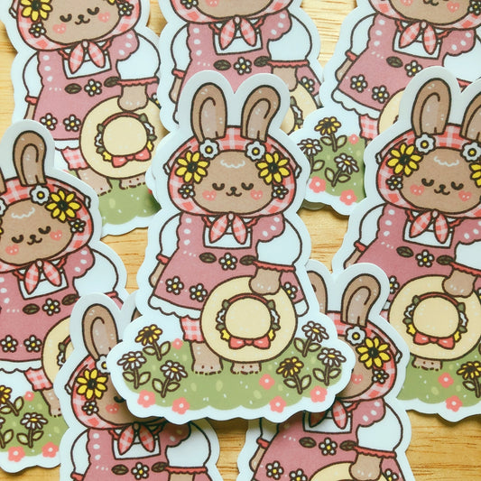 Cottagecore Bunny - Vinyl Sticker