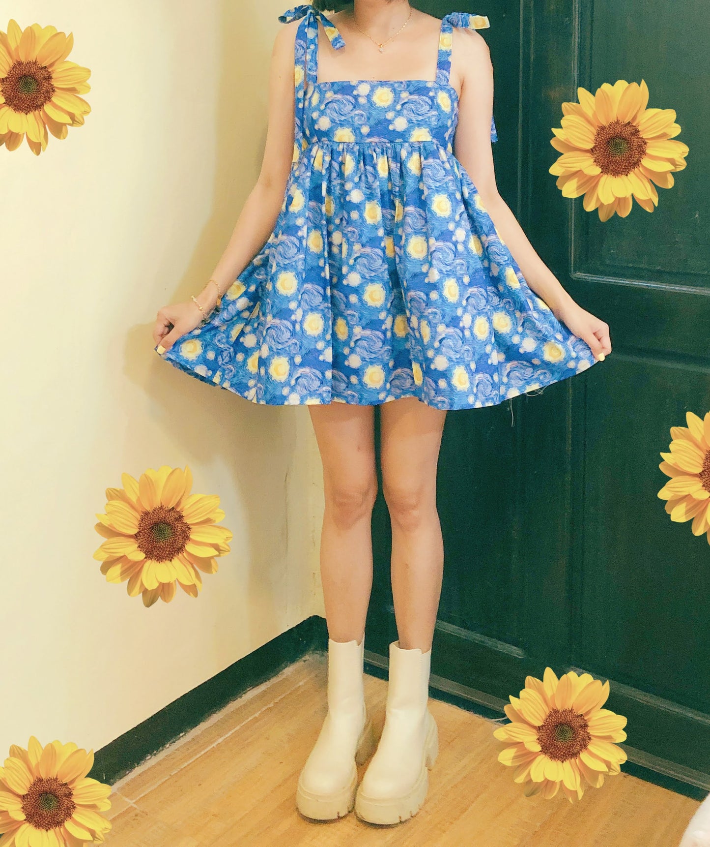 Starry Night Ribbon Handmade Dress