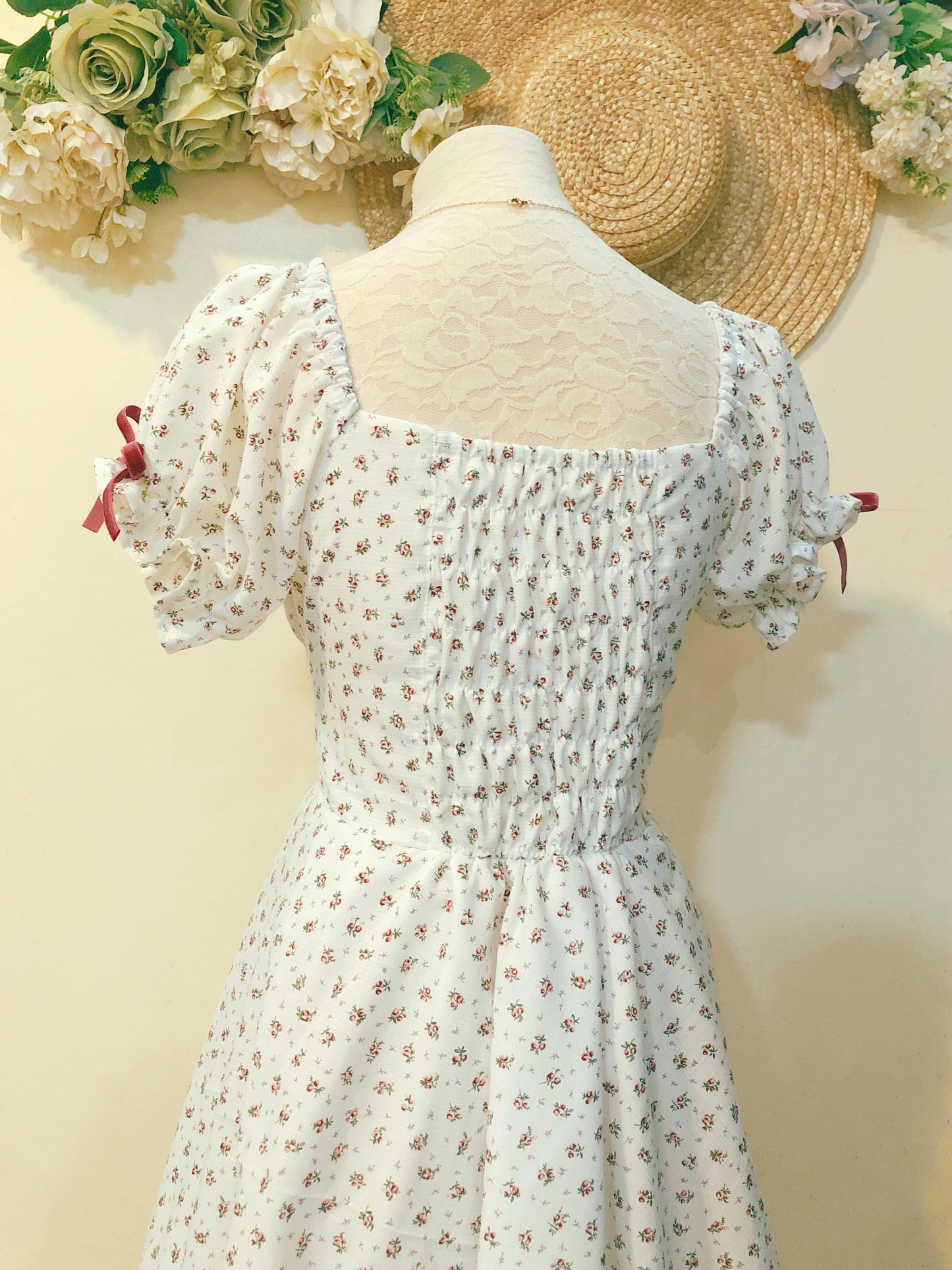 Romantic Dainty Milkmaid Handmade Dress