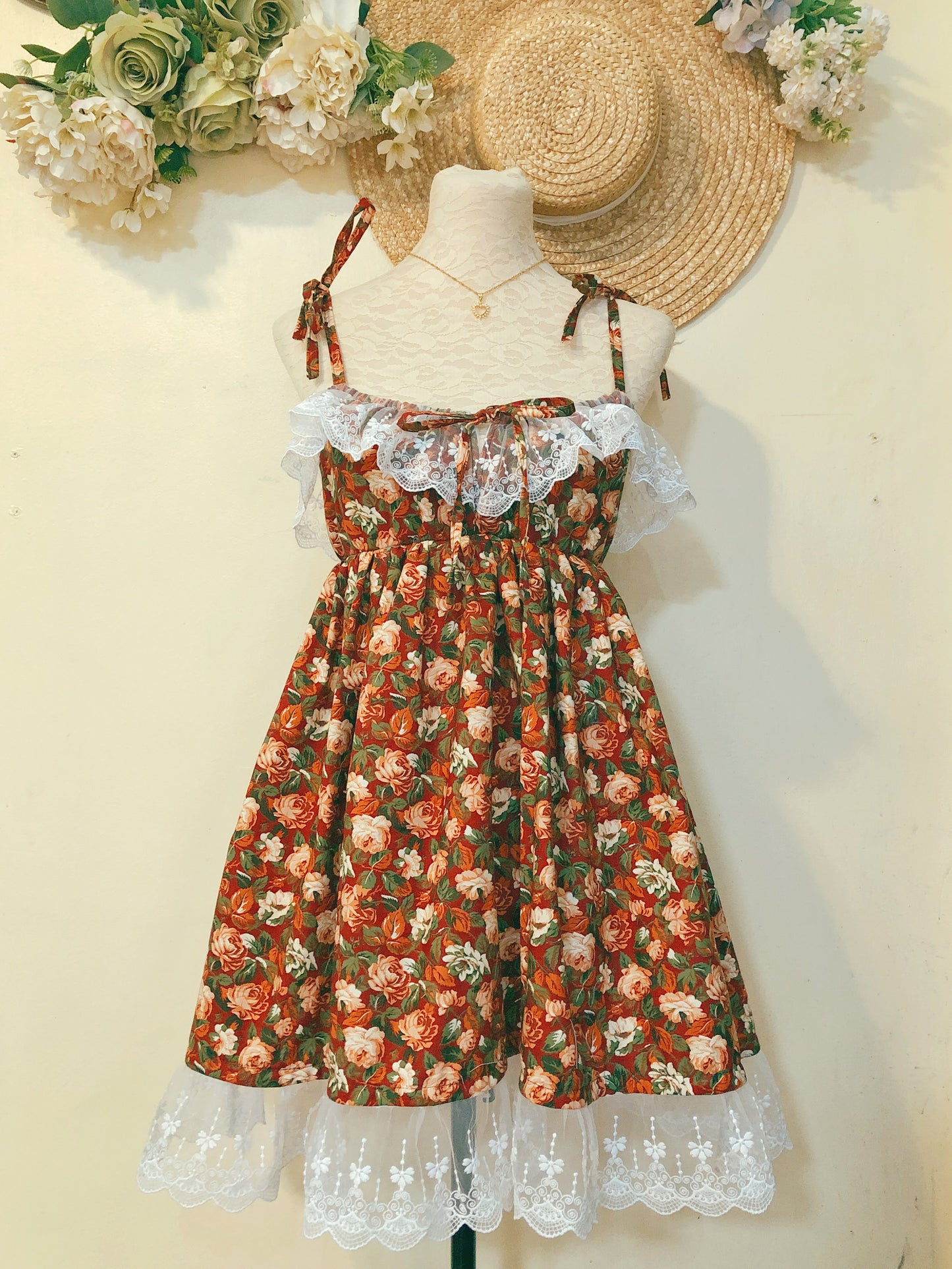 Romantic Rose Garden Handmade Dress