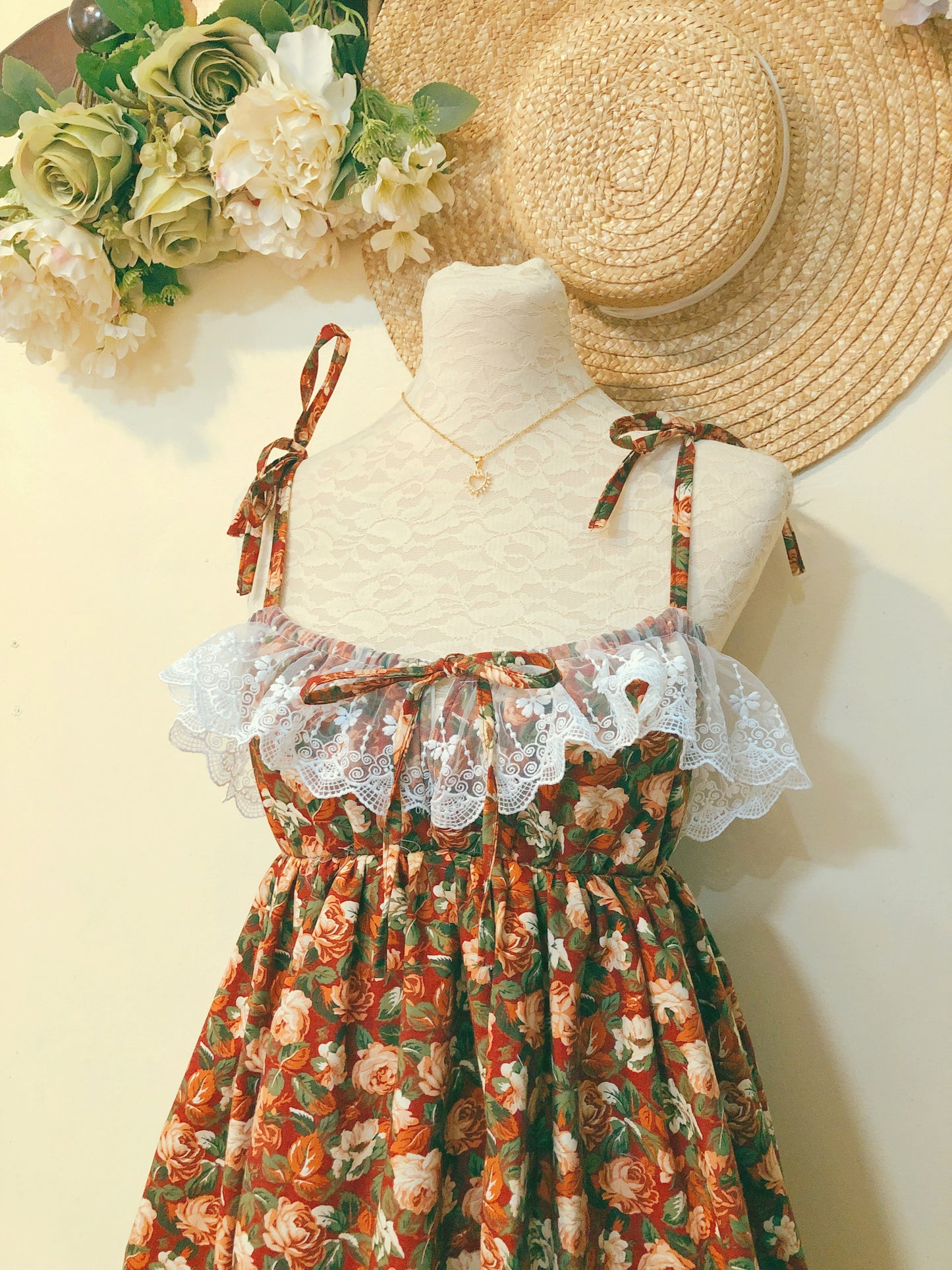 Romantic Rose Garden Handmade Dress