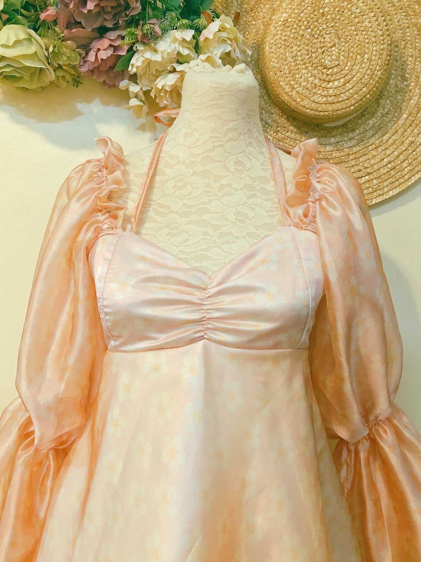 Cherry Pink Spring Handmade Dress