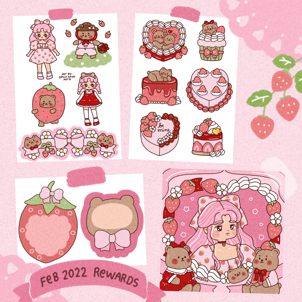 Strawbeary Sticker Set