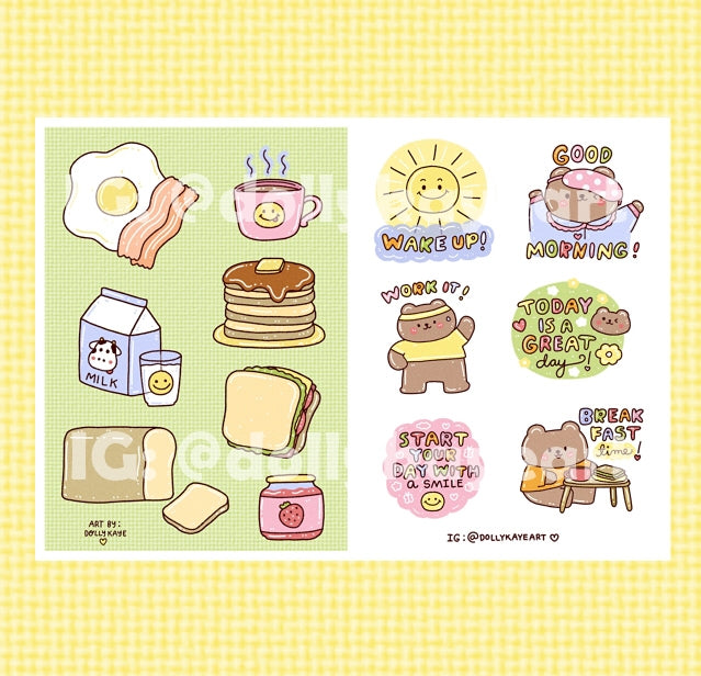 Goodmorning Sticker Sheets (Set of 2)