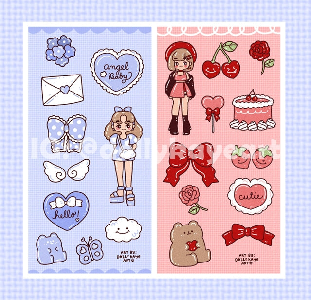 Cute Girls Sticker Sheets