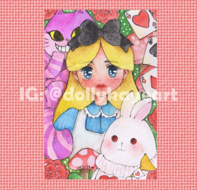 Alice in Wonderland Fanart Watercolor Art Print