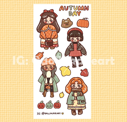 Autumn Girls Sticker Sheet