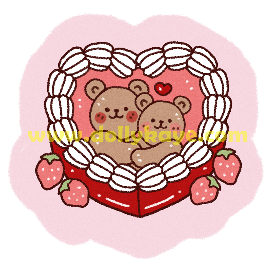 Bear Love Cake - Vinyl Sticker