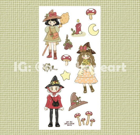 Cottagecore Witches Sticker Sheet