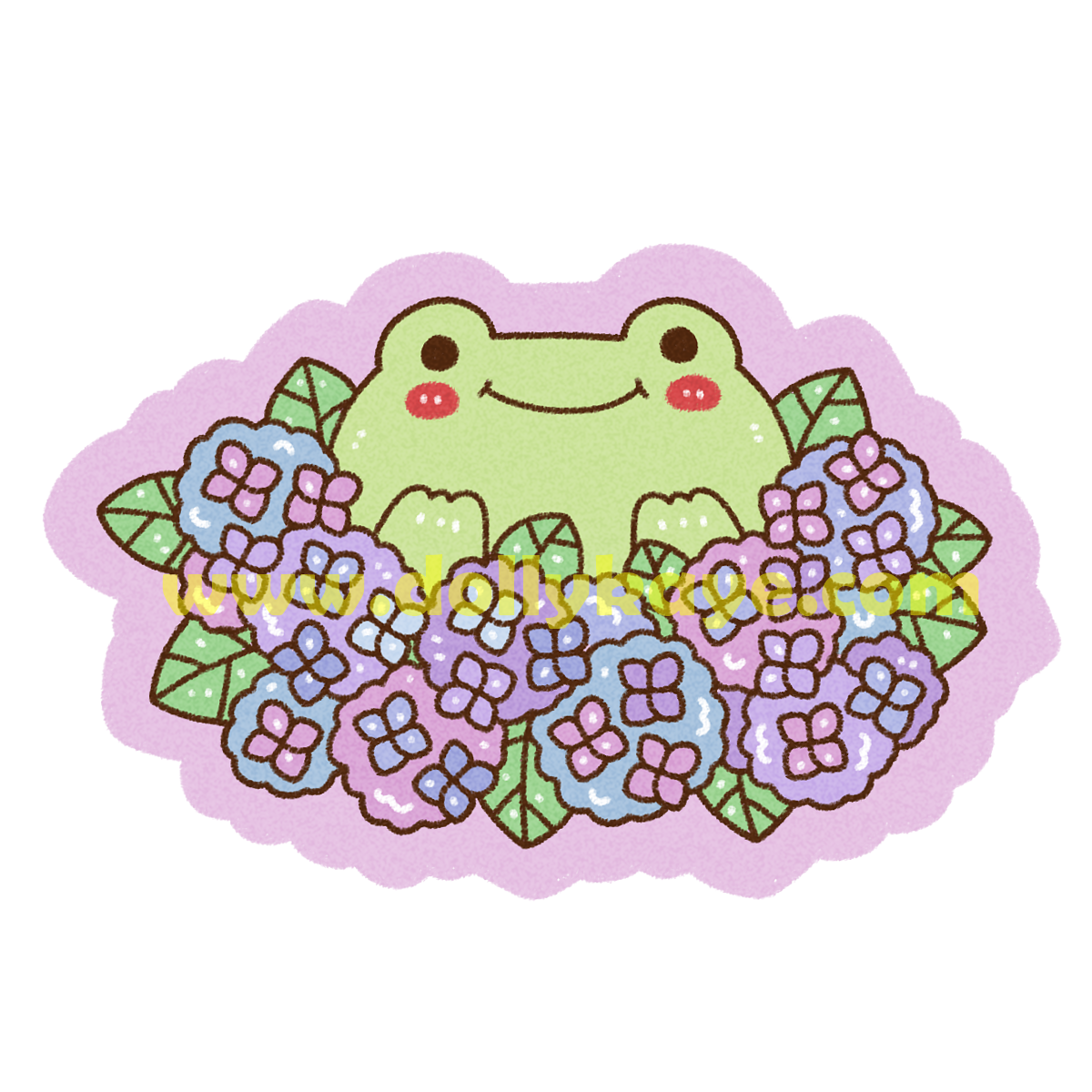 Hydrangea Frog - Vinyl Sticker