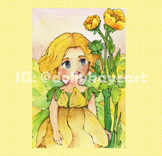 Wildflower Fairy Watercolor Art Print